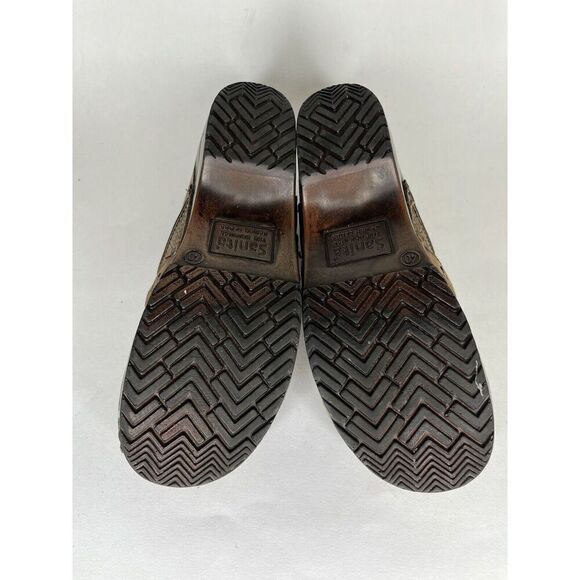 Sanita Shoes Clogs Women Size 40 US 9 Brown Leather Floral - Picture 14 of 15